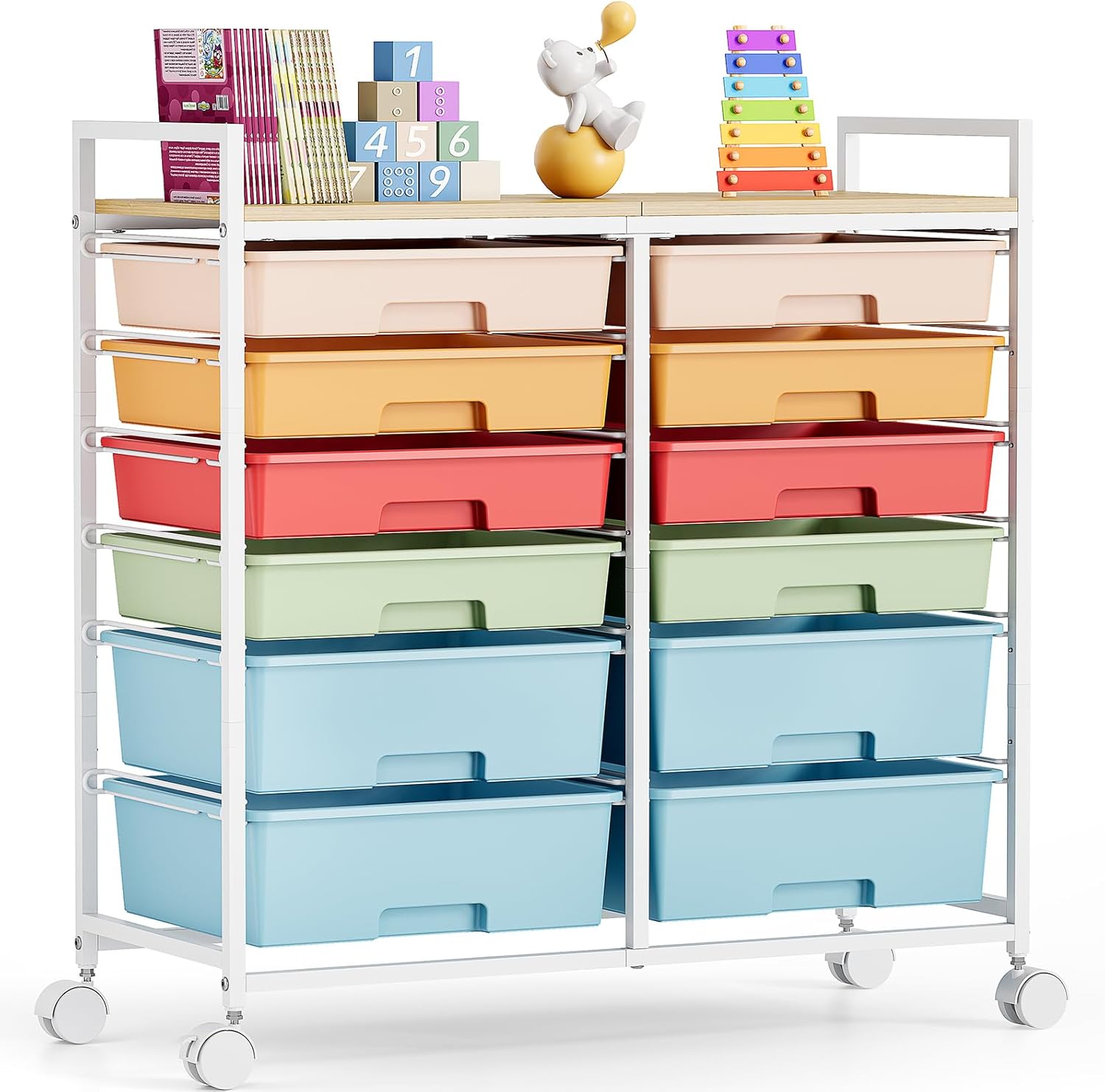 Office Supply Cart - Тележка для хранения с 12 ящиками,