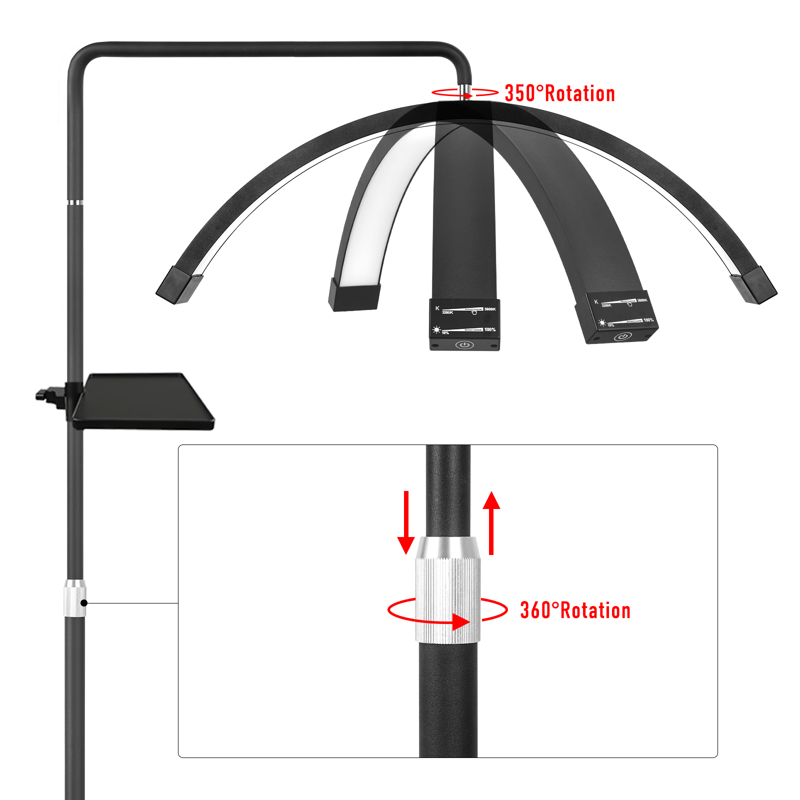 FOSOTO 40 Вт с регулируемой яр – обзор и цена Floor Lamp Arched