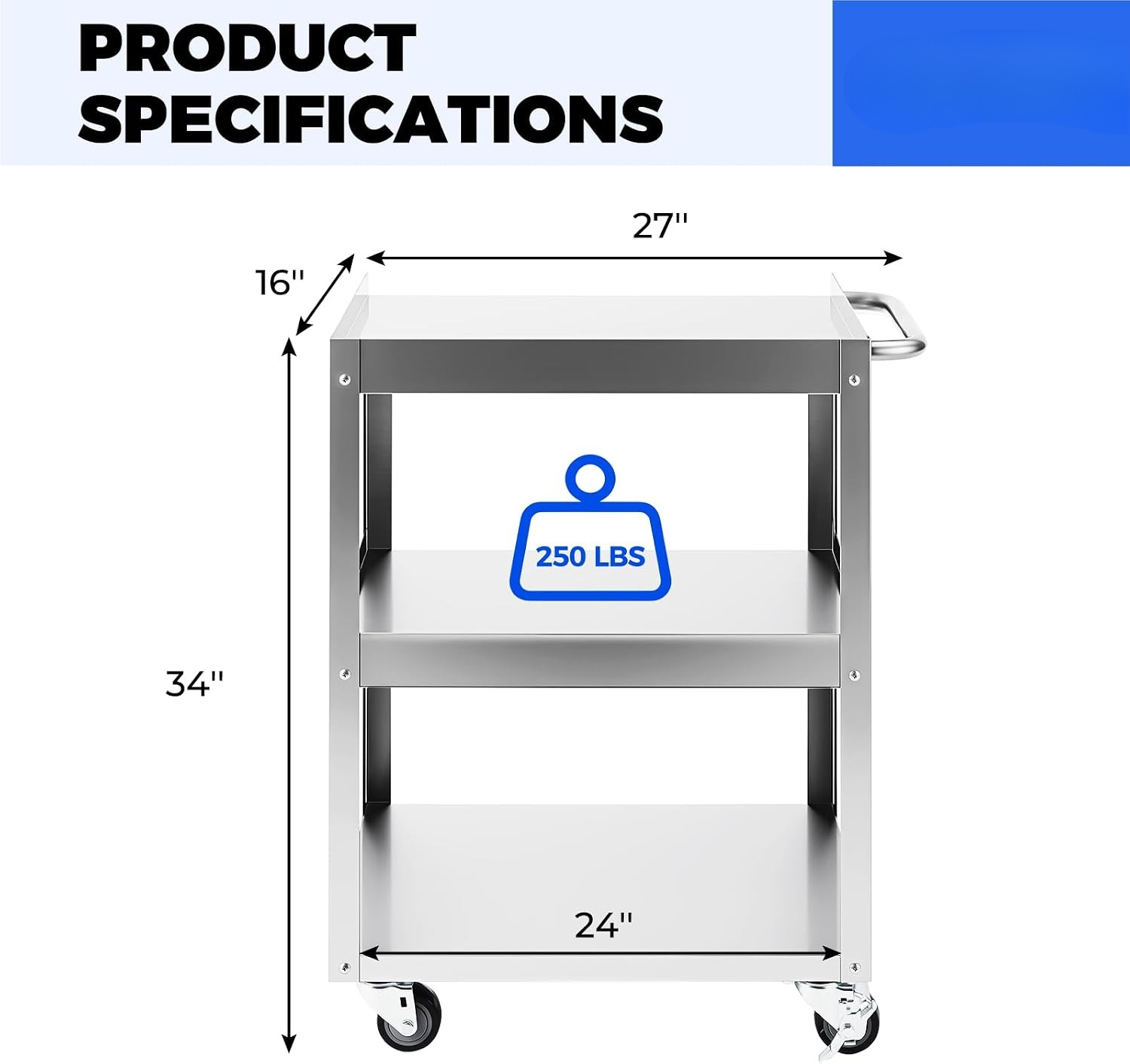 Трехуровневая передвижная теле – обзор и цена Office Supply Cart