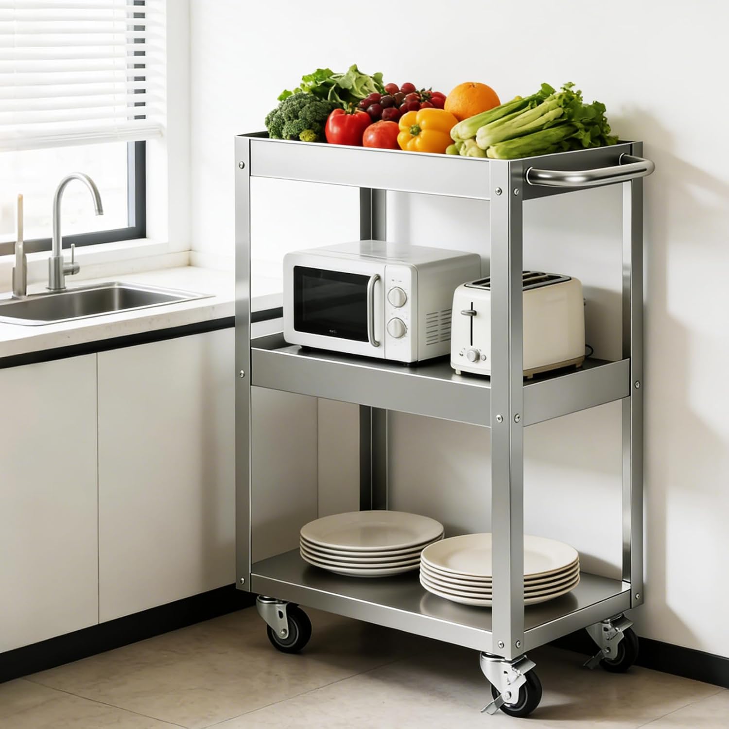 Трехуровневая передвижная теле – обзор и цена Office Supply Cart